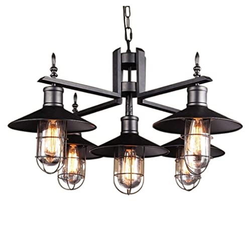 Lustre en fer industriel réglable pour illuminer une table de salle à manger ou un salon