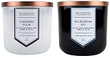 Chesapeake Bay Candle The Collection Two-Wick Scented Candle, (2-Pack), Cashmere Plum + Blue Cedar F