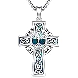 Amavive Collar de plata de ley 925 con colgante de San Cristóbal para hombre y mujer, colgante de San Miguel para hombre, medallas de San Benito, amuleto de crucifijo, collar religioso, joyería