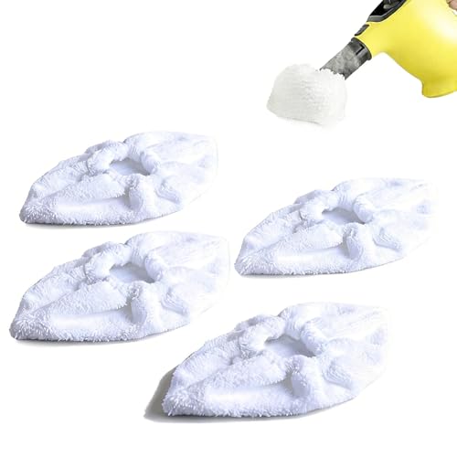 Image of DHinkyoung 4 Pcs Microfibre Cloth Cover for Karcher Steam Cleaner, Washable Replacement Cloth Terry Steam Mop Pads Compatible with Karcher Steam Cleaner EasyFix SC2 SC3 SC4 SC5 Hand Nozzle Accessories
