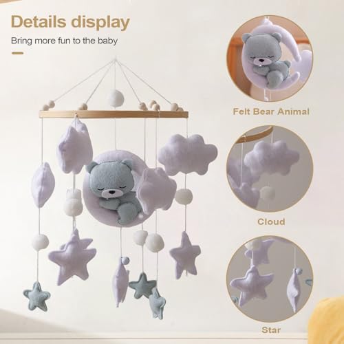Mobile de lit bébé ours dormeur, suspension de plafond décorative de luxe