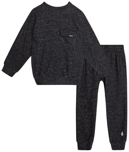 Volcom Boys' Sweatsuit Set - 2 Piece Soft Fleece Crewneck Pullover Sweatshirt and Jogger Pants - Cozy Outfits for Boys 12M-7