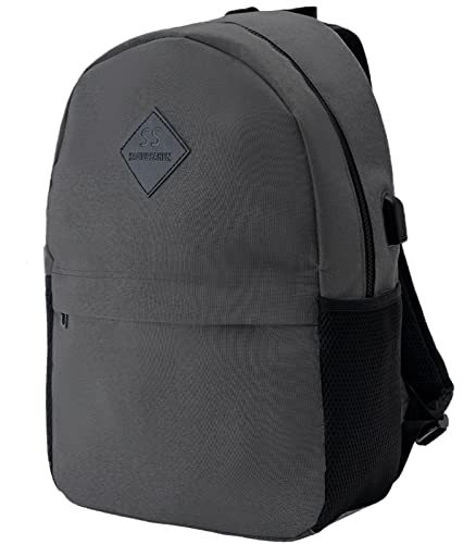 SAGIV&SAHEN Laptop School Backpack for Teens Girls Boys Work College Travel 15.6 Inch Computer Backpacks with USB Book Bag Waterproof Casual Daypack for Women Men,Charcoal Grey, Darkgrey, 15.6 Inch,