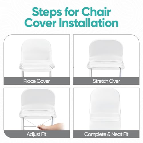 Housses de chaise pliantes infroissables et protectrices en stretch lot de 100 pièces