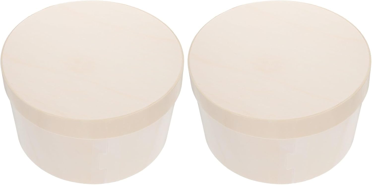 2pcs 4 Inch round Cake Carrier Wood Box for Cheesecake Pastry Dessert Party Baking Packaging