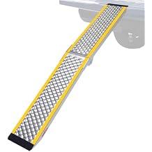 Ruedamann 48" Aluminum Shed Ramps for Lawn Mowers, 1PC 11.5" Wide Lightweight Sturdy Non-Slip Loading Ramps with Grit-Coated Surface, Truck Bed, Motorcycle, ATV, UTV, Trailer, 600 lbs Capacity
