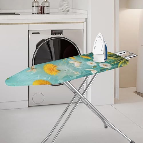 Image of Butterfly Ironing Board Cover Soft Ironing Board Cover Dandelion Flowers Print, Non Stick Scorch and Stain Resistant Standard Size 15x54 Inch with Elastic Edges
