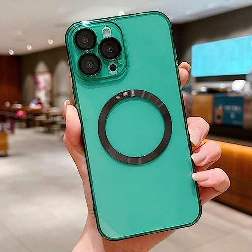 Coque antichoc iPhone 13 Pro Max verte avec anneau magnétique pour stopper les rayures photo