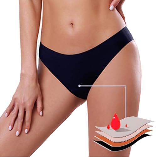 Period Pants for Women Swimming, 4Ply Leakproof Traceless Bikini Menstrual Swimwear Bottoms for Girls Teens, Super Absorbent Quick Dry Swim Shorts for Beach Pool