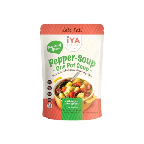 Iya Foods Pepper-Soup Seasoning, made from 100% with Herbs, Peppers & Spices. A Hearty, Nutritious Blend of Whole Food Ingredients Good for Body and Soul. No Preservatives, No Added Color, 5 oz Bag