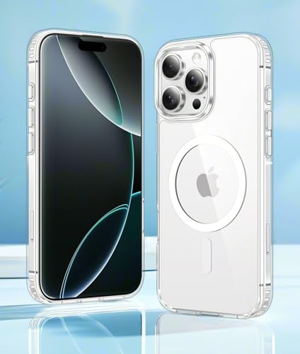 for iPhone 16 Pro Case, Compatible with MagSafe, Crystal Clear, Military-Grade Drop Protection, Shockproof, Wireless Charging