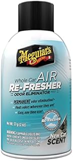 Meguiar’s Whole Car Air Refresher, Odor Eliminator Spray Eliminates Strong Vehicle Odors, New Car Scent – 2 Oz Spray Bottle