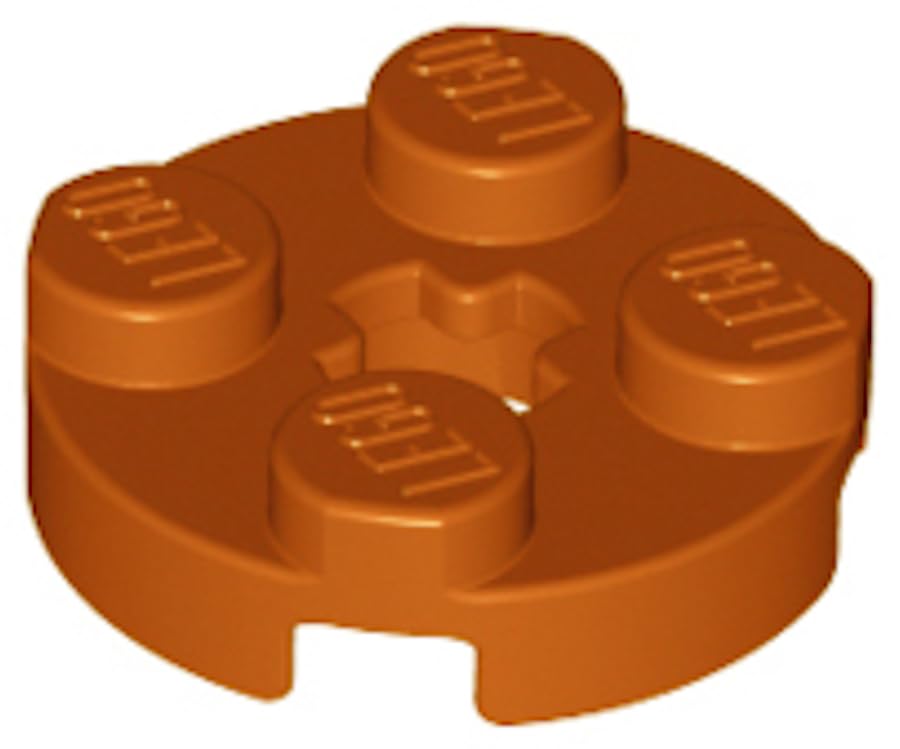 LEGO Round Plate 2 x 2 with Axle Hole, Part 4032 (Dark Orange, 50, Bricks), Multicoloured, Standard