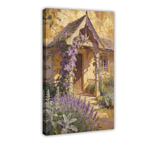 Framed Wall Art Poster French Cottage Style Decor for Bedroom