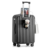 TIYFIY Hard Shell Carry On Luggage With Cup Holder & Charger, 20IN Carry On Luggage With Spinner Wheels, 360° Rotatable, Airline Approved TSA-locked