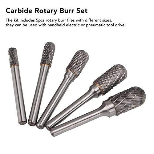 Set de Fresas Rotativas de Carburo con Corte Doble 6mm, 5 Piezas miniatura 4