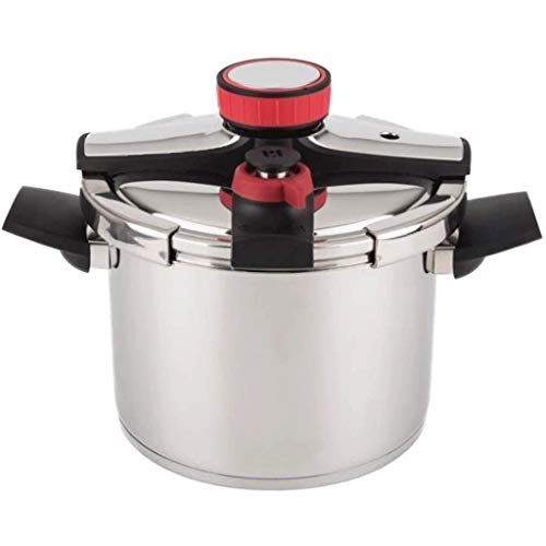 Acero inoxidable Olla de presión con Easy cierre de la tapa, presión ajustable válvula limitadora, con una sola mano interruptor operado