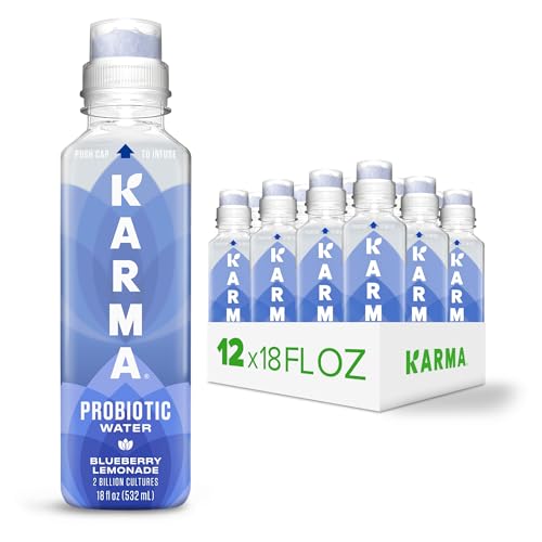 Image of Karma Probiotic Water - 12 Pack, Blueberry Lemonade Drink - Immune & Gut Health Support