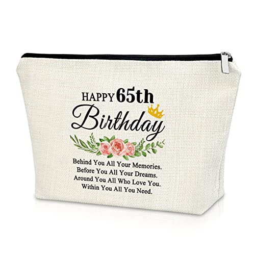 Sazuwu 65th Birthday Gifts for Women Makeup Bag 65 Years Old Birthday Gifts for Mom Aunt Grandma...