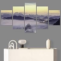SIGNWIN 5 Panel Canvas Wall Art Modern Art Coastal Colorful Multicolor Photography Romantics Sunset for Home Decorations Ready to Hang - 60