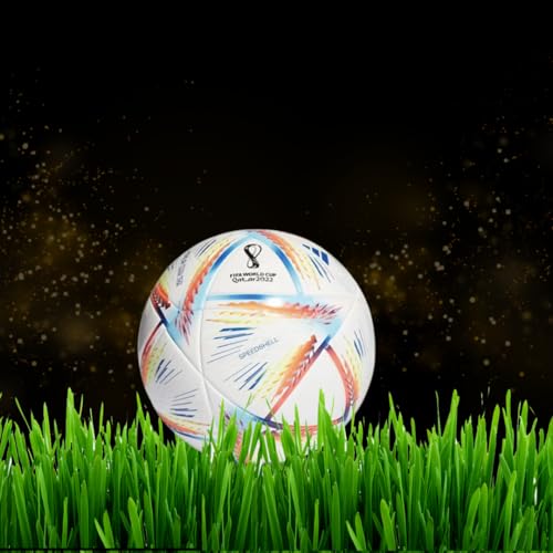 Image of JTC Hand Stitched World Cup Qatar 2023 New Addition Football with Air Pump Size & Wet Ground, & Artifical Turf, International Match Ball, Size - 5 Pump & Pin Multicolor (Zigzag Style A)