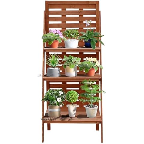 Outsunny Three-Tier Wooden Plant Stand Cover