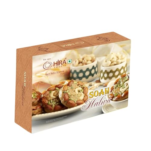 Image of Hira Sweets Soan Halwa (500g) | Made with Pure Desi Ghee | Traditional Indian Sweet | No Artificial Colors or Flavors | Ideal Festival Sweet Gift Pack for Loved Ones