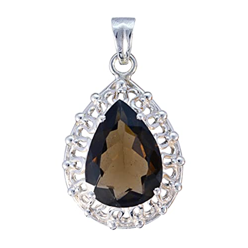 Pendentif en argent et quartz fumé, le cadeau d'anniversaire parfait pour elle