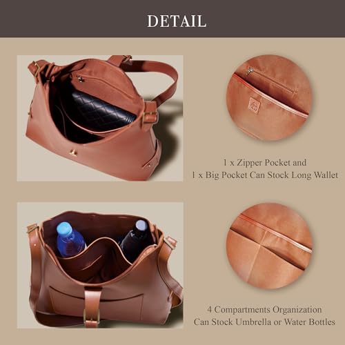 Bolso Hobo de cuero vegano vintage para mujer miniatura 5