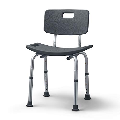 Medline Shower Chair Bath Bench With Back, Supports Up To 300 Lb, Grey #TOP1