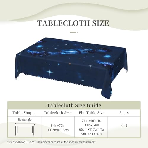 Nappe rectangulaire tissu imprimé galaxie bleue pour repas et buffets - 7