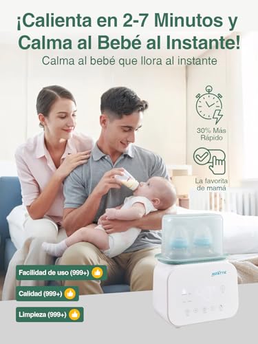 KOSTTE Calienta Biberones, Función de Descongelación, Calentamiento Uniforme Del Líquido, Calentador de biberones eléctrico, Calentador de Alimentos para Bebés, Apto para Tarritos, Blanco - imagen 2