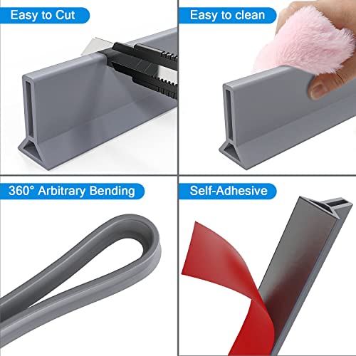 Sikaiqi 78 Inch Shower Threshold Water Dam Collapsible 1.100" Tall Shower Stopper Barrier And Stop Water Keep Dry And Wet Separation Suitable For Bathroom And Kitchen #TOP6