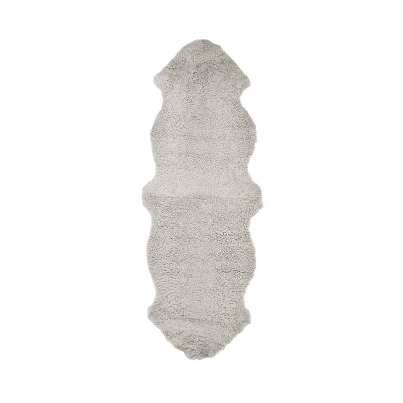 Nordic Sheep Real Sheepskin rug 170x60 | Sheepskin Rugs for Living room and Sofa | Bedside Rugs for Bedrooms is breathable & heat-regulating | Fluffy rug in color Light Grey