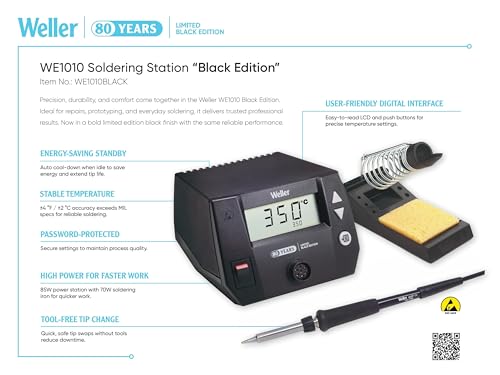 Image of Weller 80th Anniversary Black Series WE1010 120V Soldering Station | WE1010BLACK