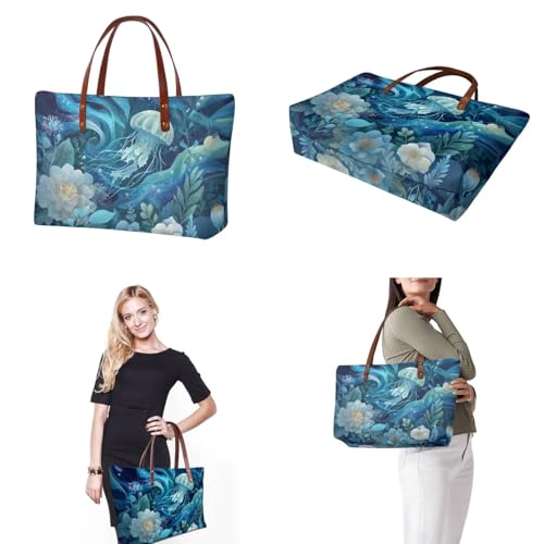Image of 2PCS Tote Bag for Women Top Handle Purse with Wallet, Hobo Bag Tote Shoulder Bag with PU Cosmetic Bag
