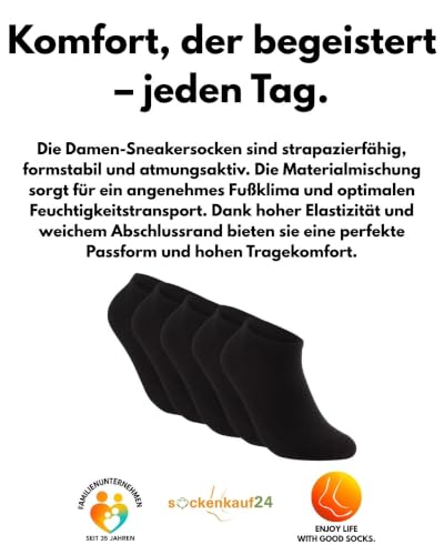 Foto von 10 | 20 | 30 Paar Sneaker Socken Herren Damen Schwarz Weiß Grau Baumwolle 16900 (10x Schwarz 39-42)