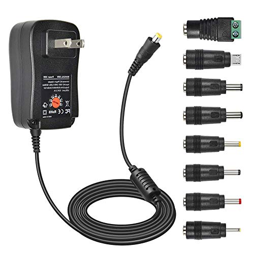Elepower 30W Universal 3V 4.5V 5V 6V 7.5V 9V 12V AC DC Adapter Switching Power Supply for Household Electronics Routers TV Boxes LCD CCTV Cameras