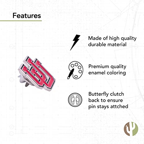 Image of Desert Cactus University of Utah Lapel Pin UTAH Utes Made of Metal for Formal Wear, Bag and Hat Jewelry, and Tie Tack