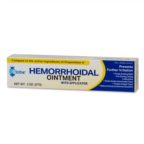 Globe (4 Pack) Hemorrhoidal Ointment, Phenylephrine Hcl, Petrolatum, Mineral Oil, Relief From Burning, Itching And Discomfort Of Hemorrhoids, 2 Ounces #TOP6
