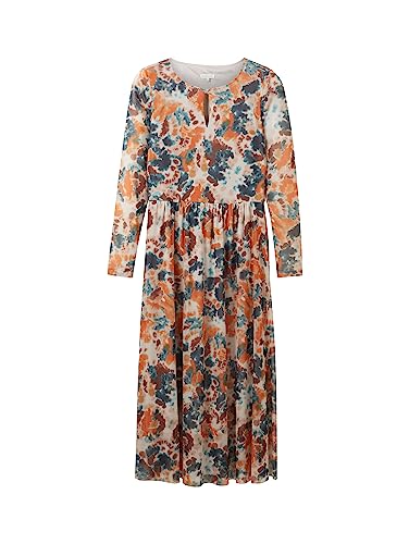 TOM TAILOR Damen Mesh Kleid mit Muster – Ansicht 3