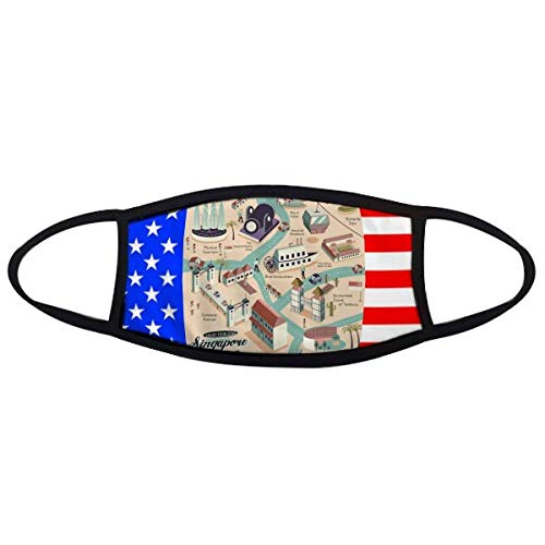 Masque bouche anti poussière Singapour voyage drapeau