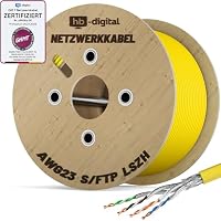 HB-DIGITAL 500m CAT 7 Netzwerkkabel reines Kupfer Simplex - Gelb – Ansicht 1