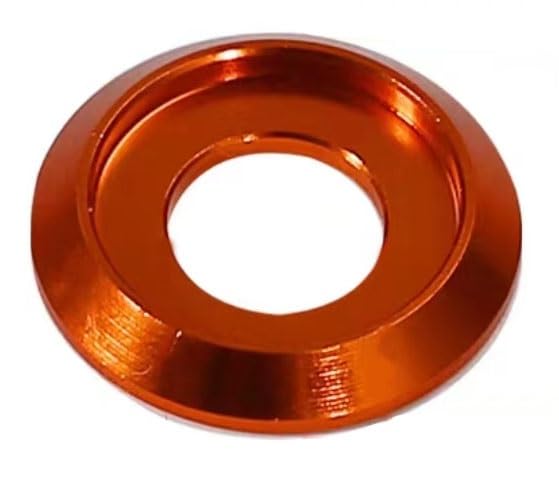 Countersunk Washer,10pcs M2~M8 Aluminum Alloy Colorful Cone Cup Washers Gaskets Head Gasket(Orange,M3)