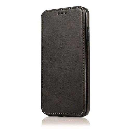 Étui pour iPhone 15Pro Max ENILSA portefeuille en cuir noir avec porte-carte magnétique
