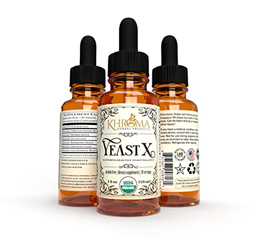 Khroma Herbal Products Yeast X - Organic Yeast Support - 30 Servings in a 2 oz Glass Bottle