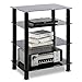 RFIVER Mueble HiFi Mesa TV Cristal con 4 Estantes para Equipos de...