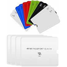 CM unisex-adult RFID Blocking Passport Sleeve Credit Card Cover for Identity Theft Prevention, 12 Pcs Card Sleeve and 4 Pcs Passport Sleeve, Multi
