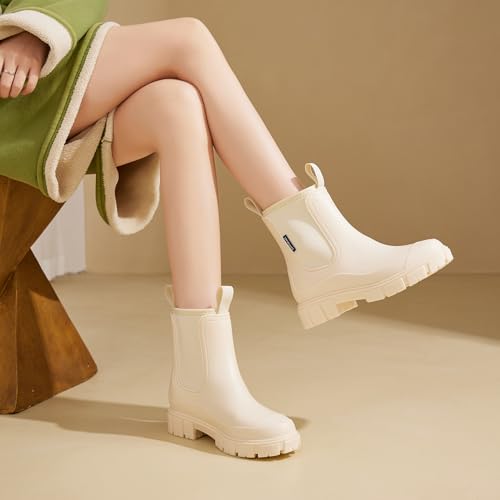 WOWSTICK Women’s Ankle Rain Boots Waterproof Lightweight Slip Resistant Fashion Garden Booties3