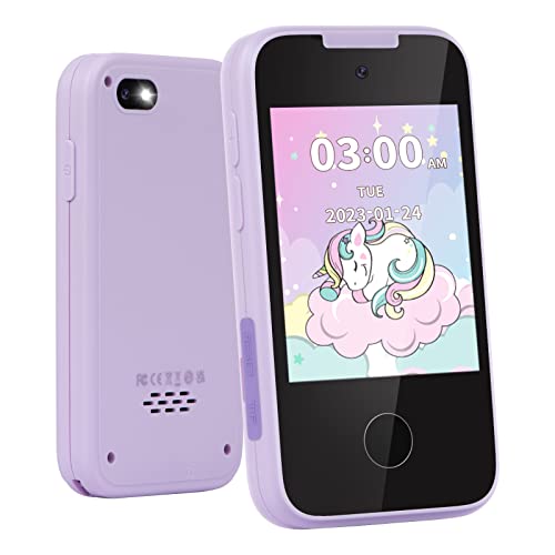 Toys For 3 4 5 6 Year Old Girls Kids Phone, Touchscreen Kids Camera With Dual Camera, Music Player, Habit Tracker, Games, Alphabet, Educational Toys Birthday Gifts For Girls Ages 3-6 With Sd Card #TOP16